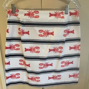 Talbots Nautical Lobster Print Mini Skirt